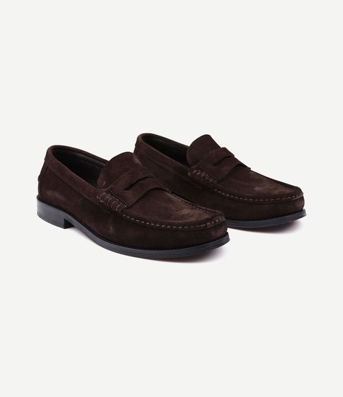 Penny loafers suede bruin