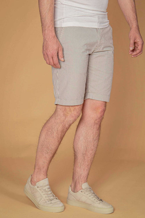 Suitable aswin short ecru gestreept