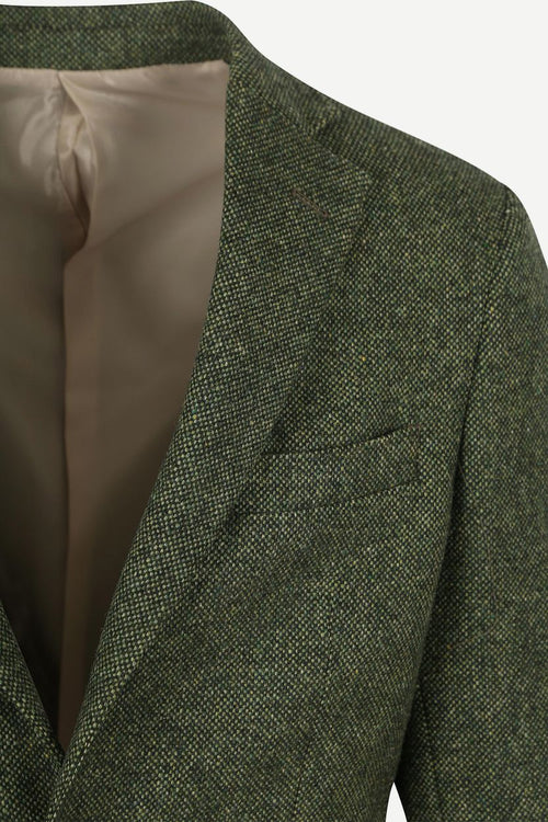 Suitable birds eye colbert merinowol groen | Regular-fit