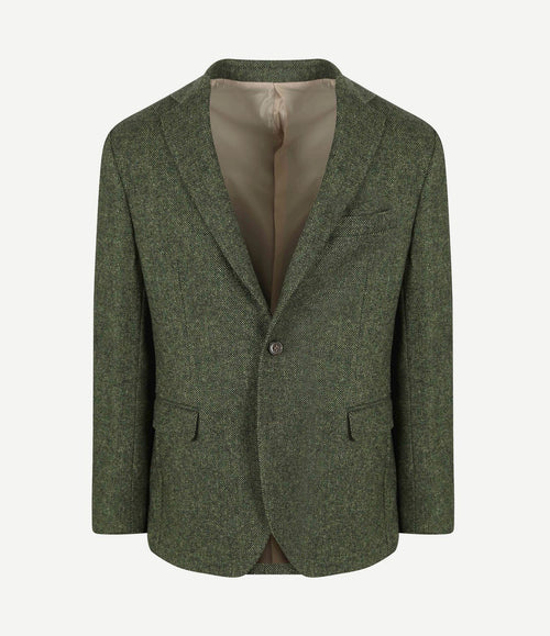 Birds eye colbert merinowol groen