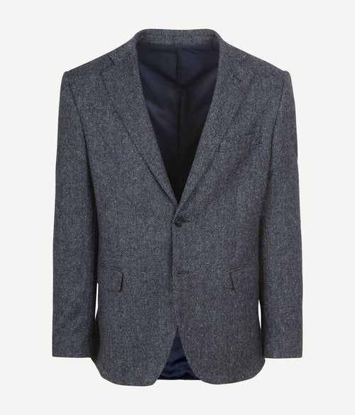 Suitable birds eye colbert merinowol donkerblauw | Regular-fit