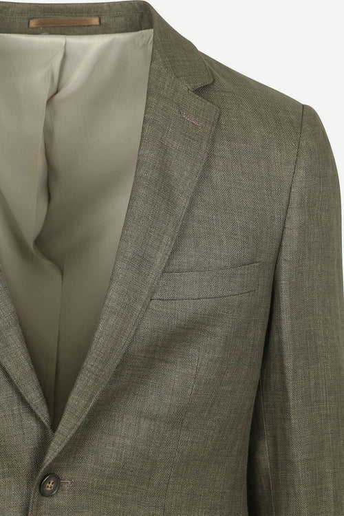 Suitable blazer linnen panama olijfgroen | Slim-fit