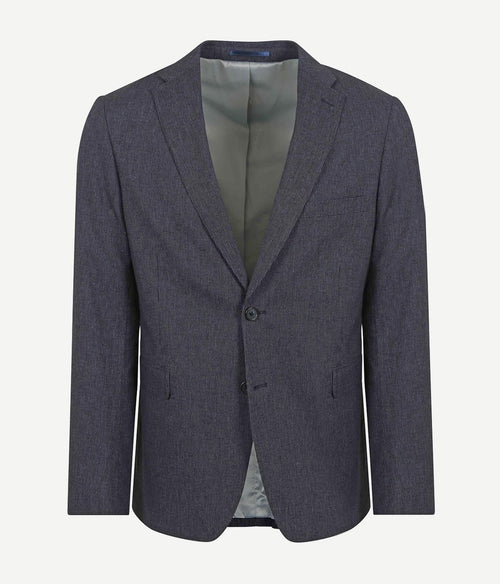 Suitable blazer linnen streep donkerblauw | Slim-fit