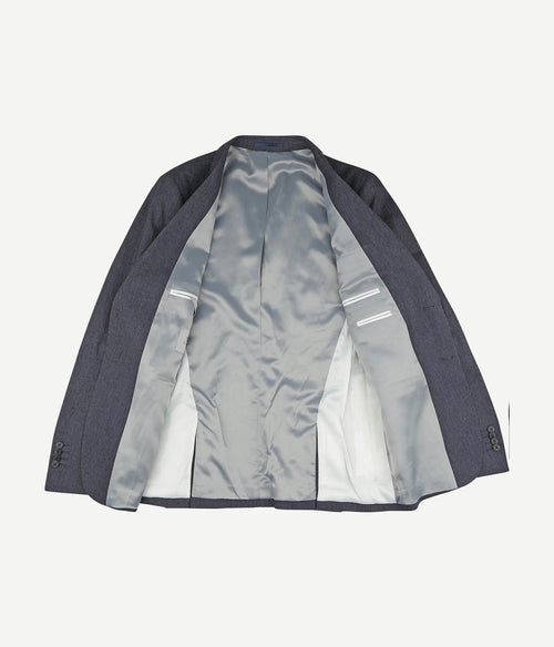 Suitable blazer linnen streep donkerblauw | Slim-fit