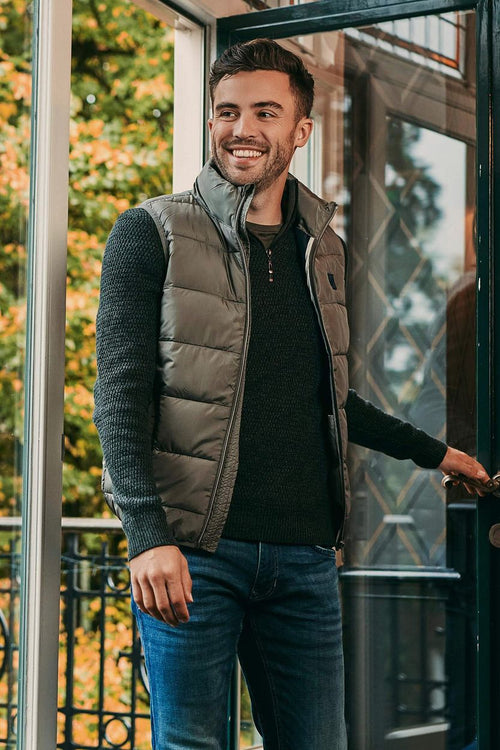 Suitable bodywarmer mountain donkergroen | Slim-fit