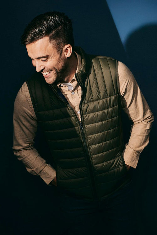 Suitable bodywarmer olijfgroen | Slim-fit