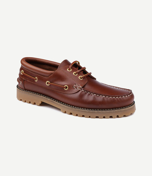Bootschoenen leer bruin