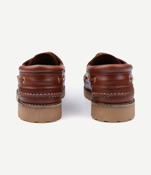 Bootschoenen leer bruin