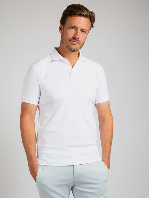 Suitable boris poloshirt wit | Slim-fit