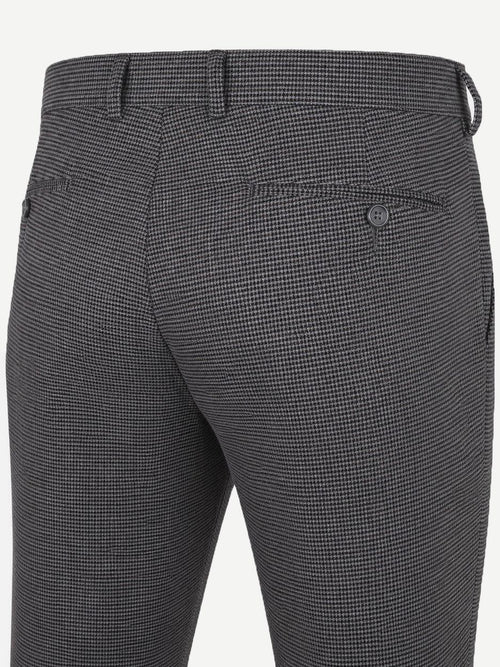 Chino Pico pleat pepita donkerblauw bruin