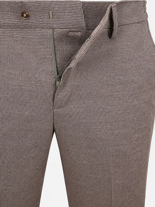 Aiden pantalon houndstooth tabacco