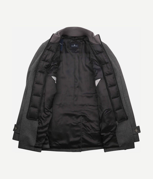Steppin' Out caban coat wol grijs | Slim-fit