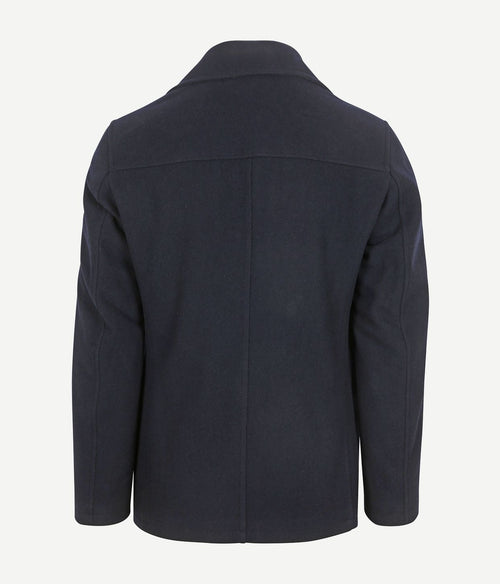 Caban coat wol donkerblauw