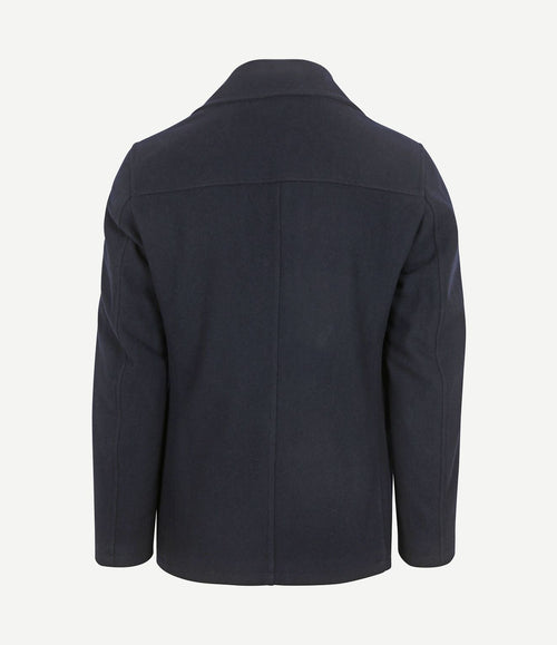 Caban coat wol donkerblauw