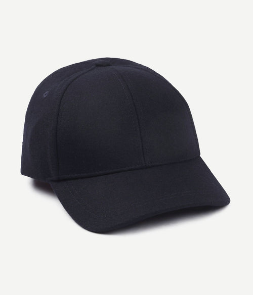 Cap wool blend donkerblauw