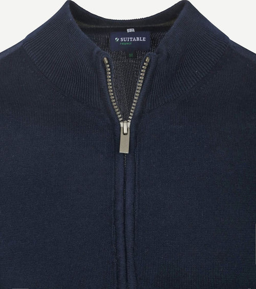 Suitable cardigan cadir donkerblauw | Slim-fit