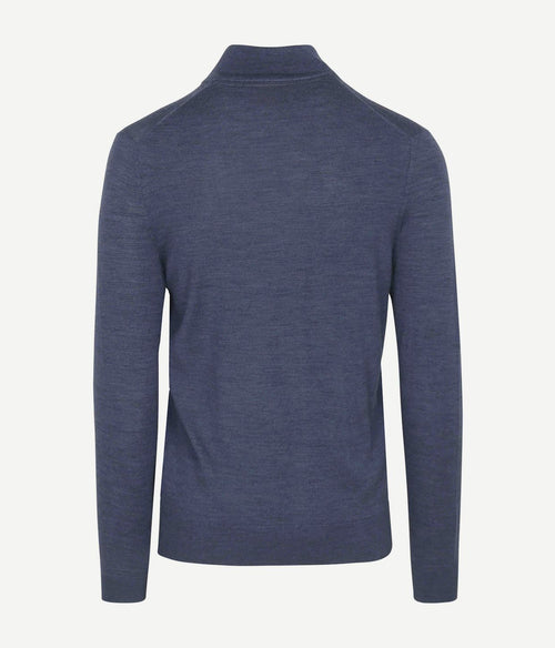 Suitable cardigan merino denim blauw | Slim-fit