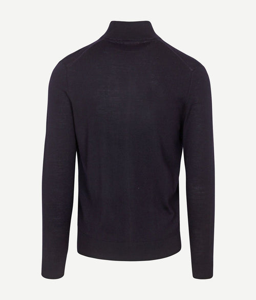 Suitable cardigan merino donkerblauw | Slim-fit