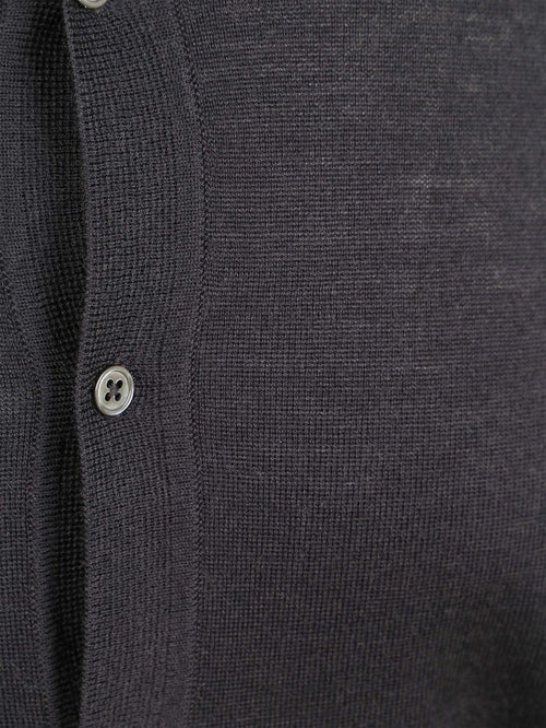 Cardigan shirt merino antraciet