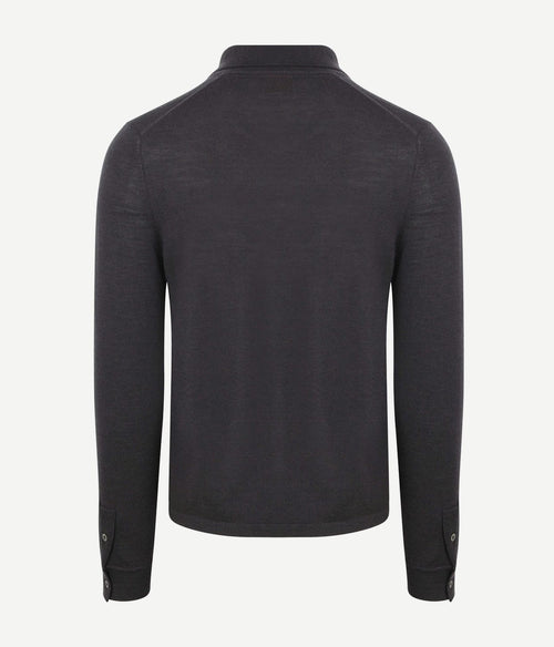 Suitable cardigan shirt merino antraciet | Slim-fit