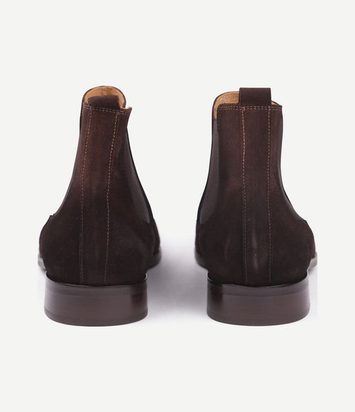 Chelsea boot suede donkerbruin