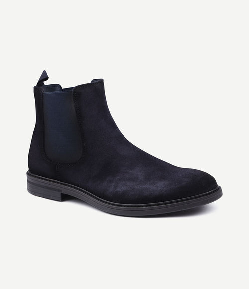 Chelsea boot suede donkerblauw
