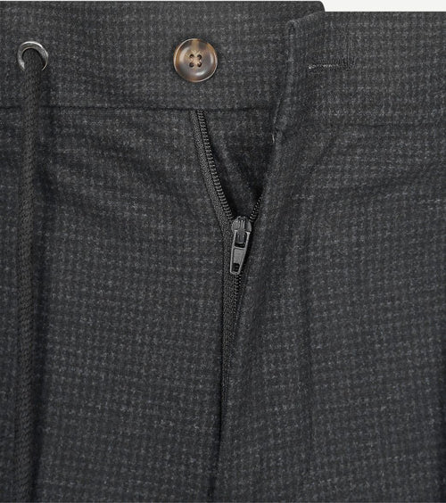 Suitable chino das pied de poule antraciet | Slim-fit