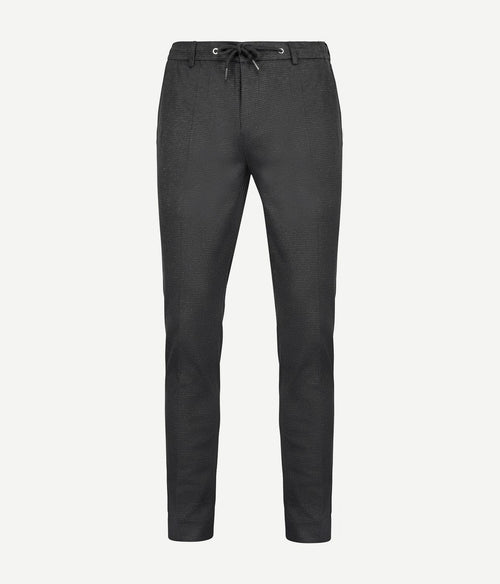 Suitable chino das pied de poule antraciet | Slim-fit