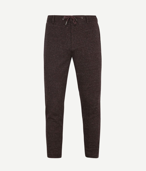 Suitable chino das pied de poule aurbergine | Slim-fit