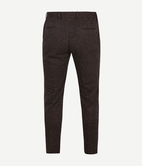 Suitable chino das pied de poule aurbergine | Slim-fit