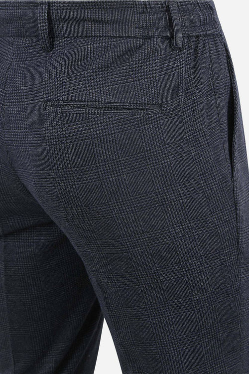 Suitable chino das ruiten donkerblauw | Slim-fit