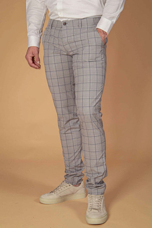 Suitable chino Pico grijs geruit
