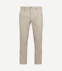 Chino Pico pleat cotton linen pepita beige