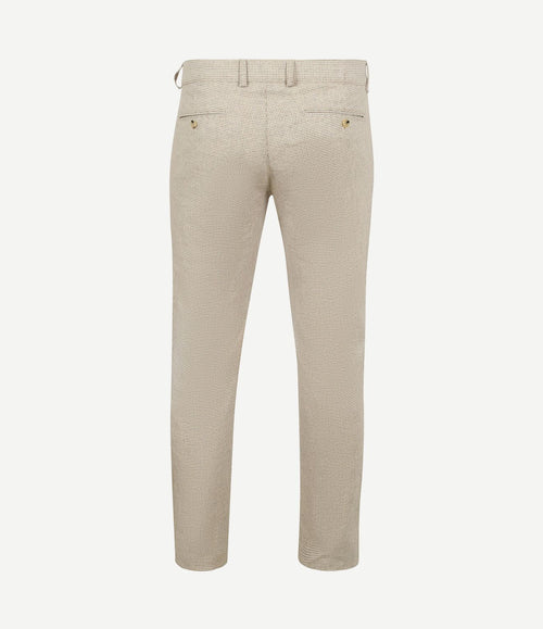 Chino Pico pleat cotton linen pepita beige