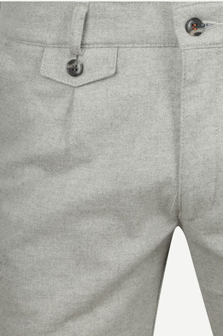 Suitable chino Pico pleat flanel lichtgrijs