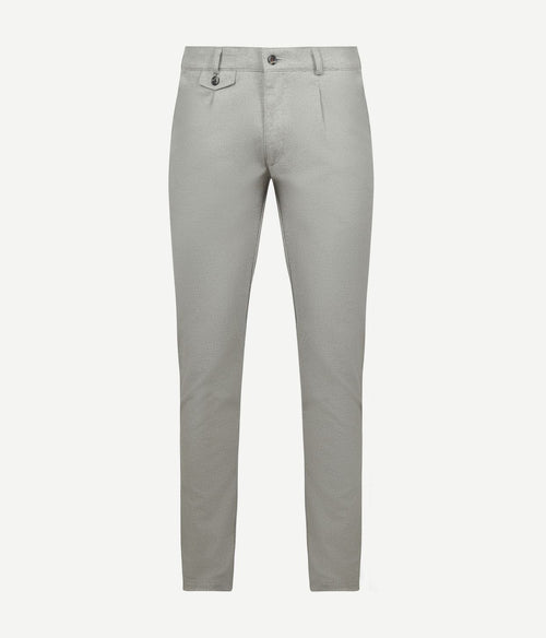Suitable chino Pico pleat flanel lichtgrijs