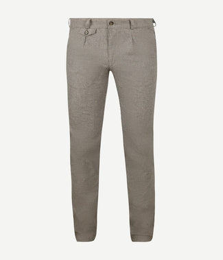 Suitable chino Pico pleat flanel print beige