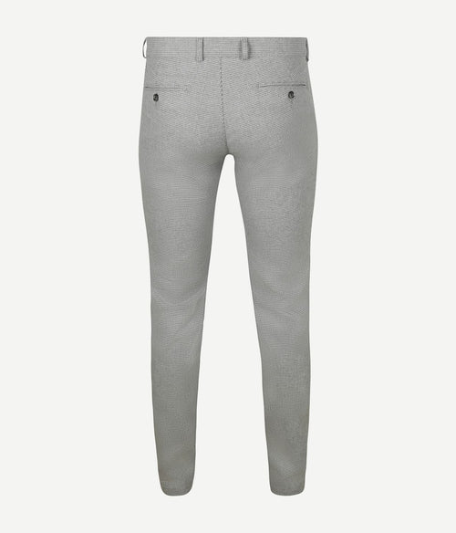 Suitable chino Pico pleat flanel print grijs