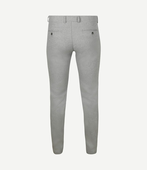Chino Pico pleat flanel print grijs
