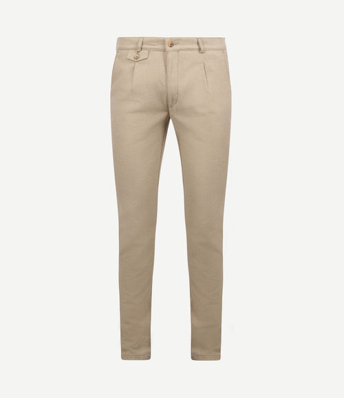 Chino Pico pleat flanel sand