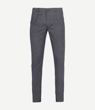 Suitable chino Pico pleat donkerblauw