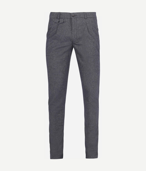 Suitable chino Pico pleat donkerblauw