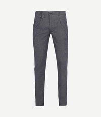 Chino Pico pleat donkerblauw