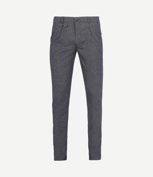 Chino Pico pleat donkerblauw