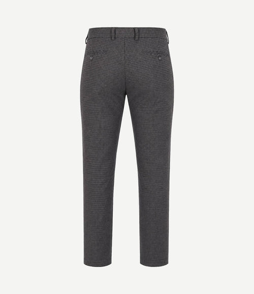 Chino Pico pleat pepita donkerblauw bruin
