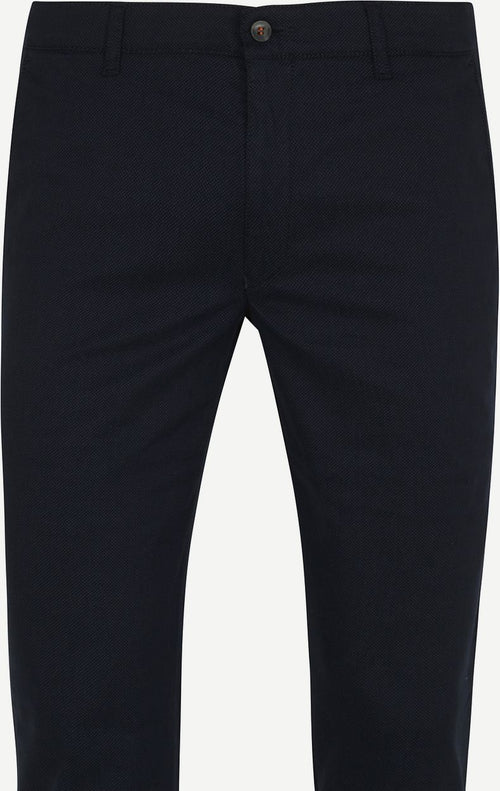Suitable chino Pico print donkerblauw blauw
