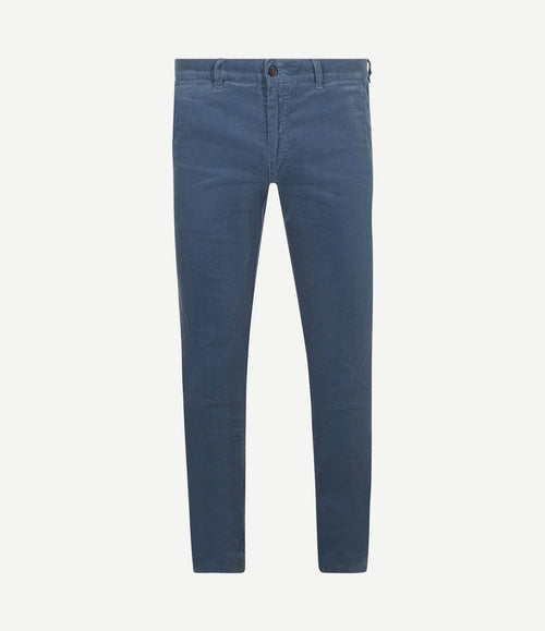 Chino Plato corduroy blauw