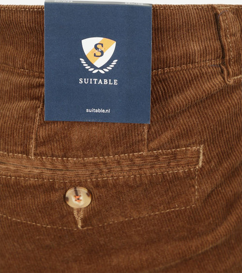 Suitable chino Plato corduroy bruin