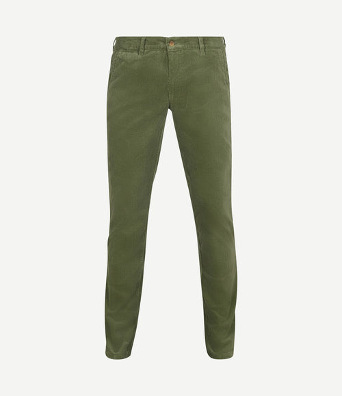 Chino Plato corduroy groen