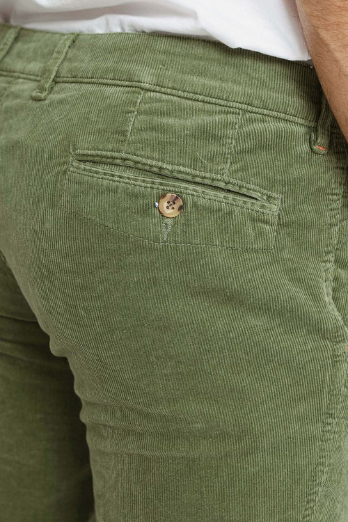 Chino Plato corduroy groen